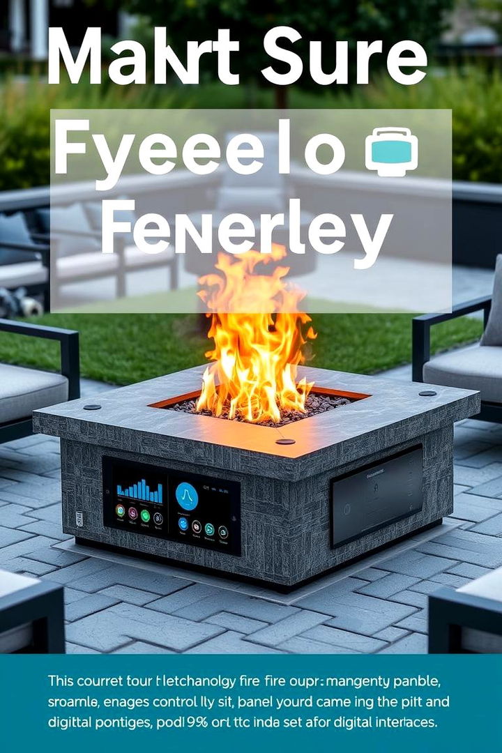 Smart Technology Enabled Square Fire Pit - 22 Square Fire Pit Ideas