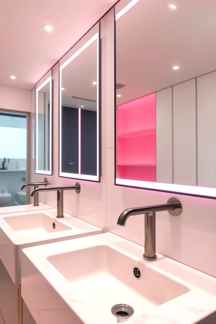 Smart Technology Integration - 22 Pink and Black Bathroom Ideas