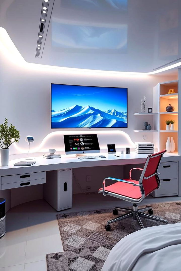 Smart Technology Integration - 22 Bedroom Office Ideas