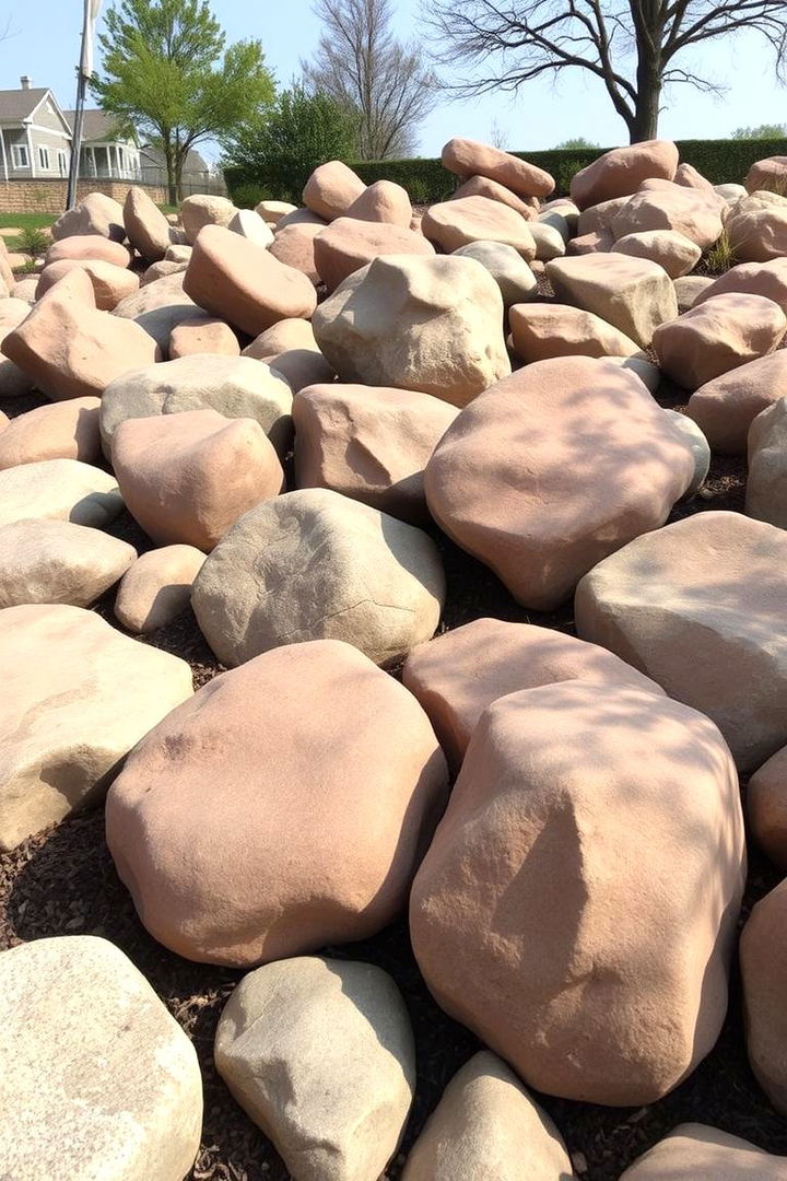 Smooth Boulder Boundary - 22 Stone Garden Edging Ideas