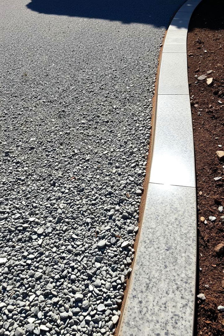 Smooth Granite Accents - 22 Gravel Driveway Edging Ideas