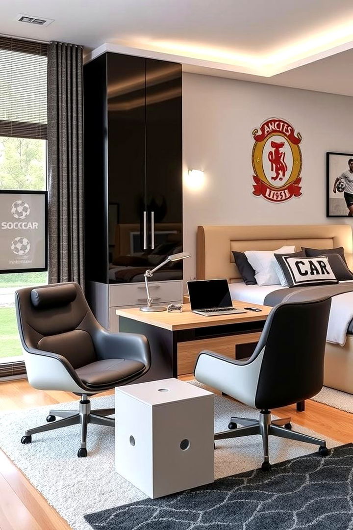 Soccer Furniture Accents - 22 Soccer Themed Bedroom Ideas