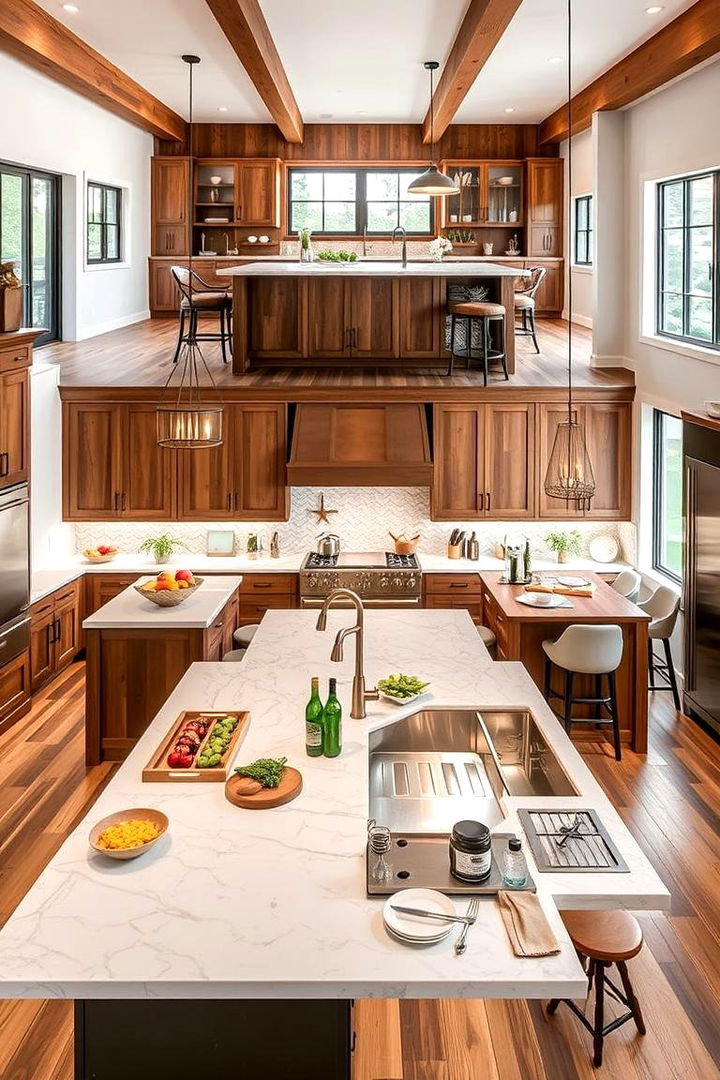 Social and Functional Islands - 22 Double Island Kitchen Ideas