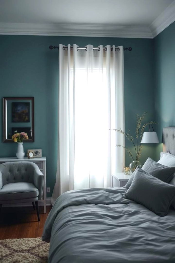 Soft Ambient Lighting Effects - 22 Teal and Grey Bedroom Ideas