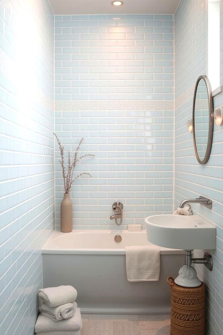Soft Baby Blue Accents - 22 Blue Tile Bathroom Ideas