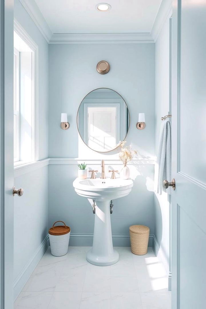 Soft Blue Pastels - 22 blue powder room ideas