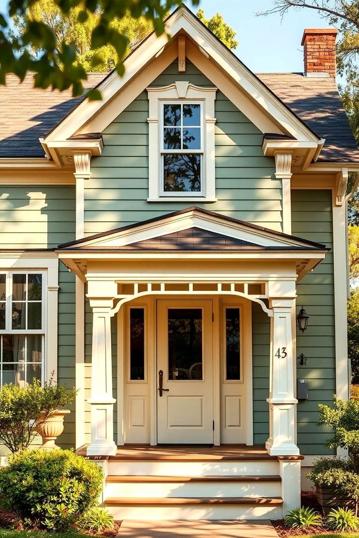 Soft Cream Harmony - 22 Exterior House Color Schemes With Sage Green Siding