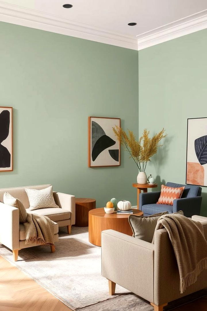 Soft Geometrics Accent - 22 Light Green Bedroom Ideas