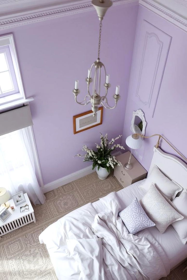 Soft Lavenders with Greys - 22 Bedroom Painting Ideas With Two Colors