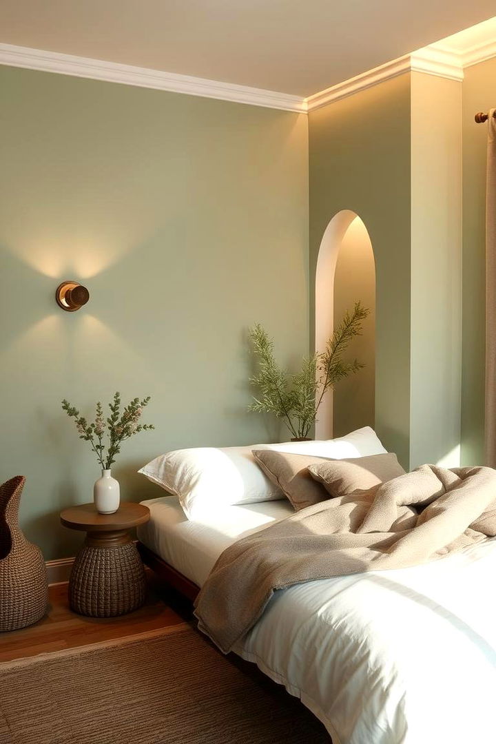 Soft Layered Lighting Scheme - 22 Rustic Sage Green Living Room Ideas