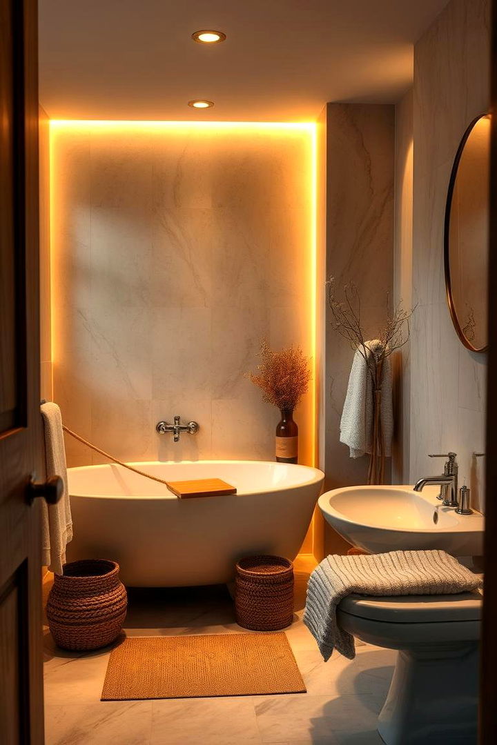 Soft Lighting and Ambience Creation - 22 Japandi Bathroom Ideas