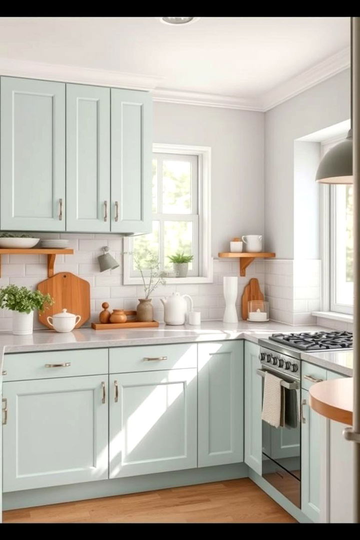 Soft Mint Elegance Designs - 22 Green Kitchen Cabinet Ideas