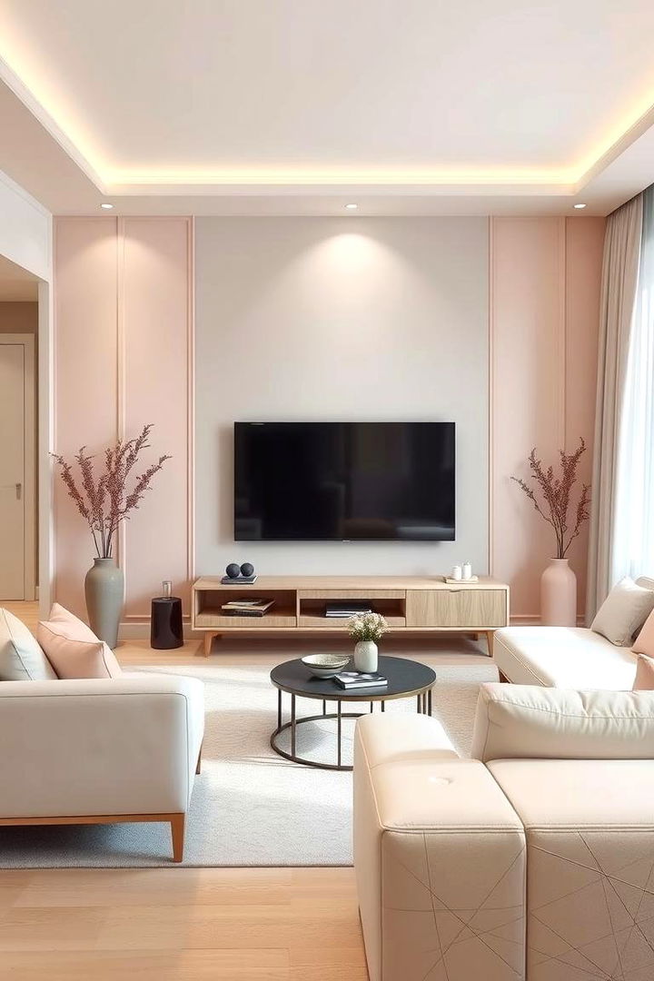 Soft Pastel Accent Wall - 22 Tv Accent Wall Ideas