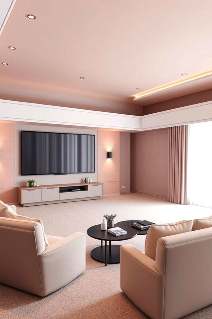 Soft Pastel Accents - 22 Home Theater Paint Colors