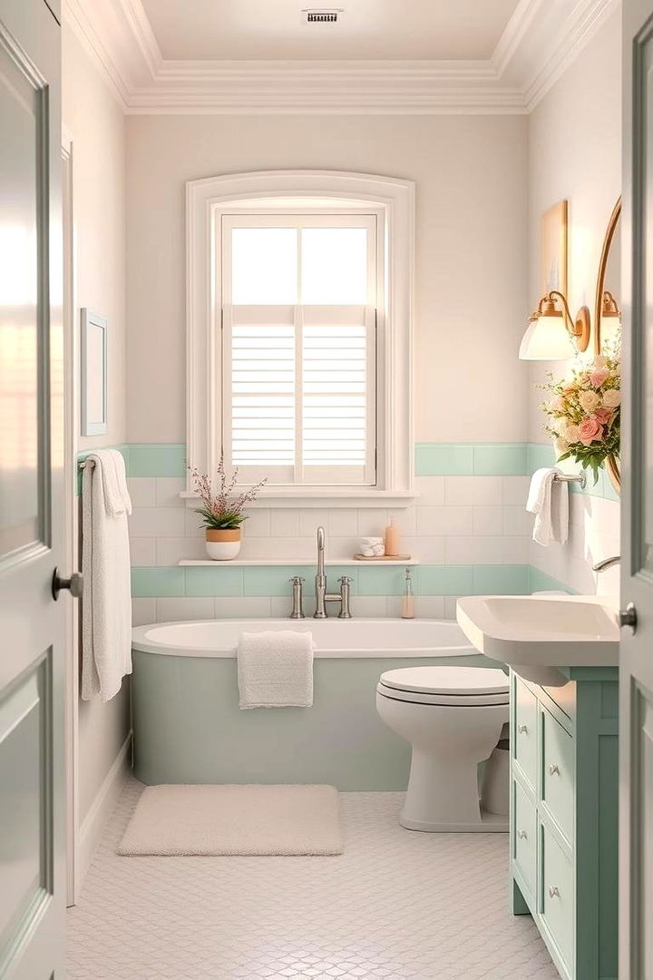 Soft Pastel Accents - 22 Coastal Bathroom Ideas