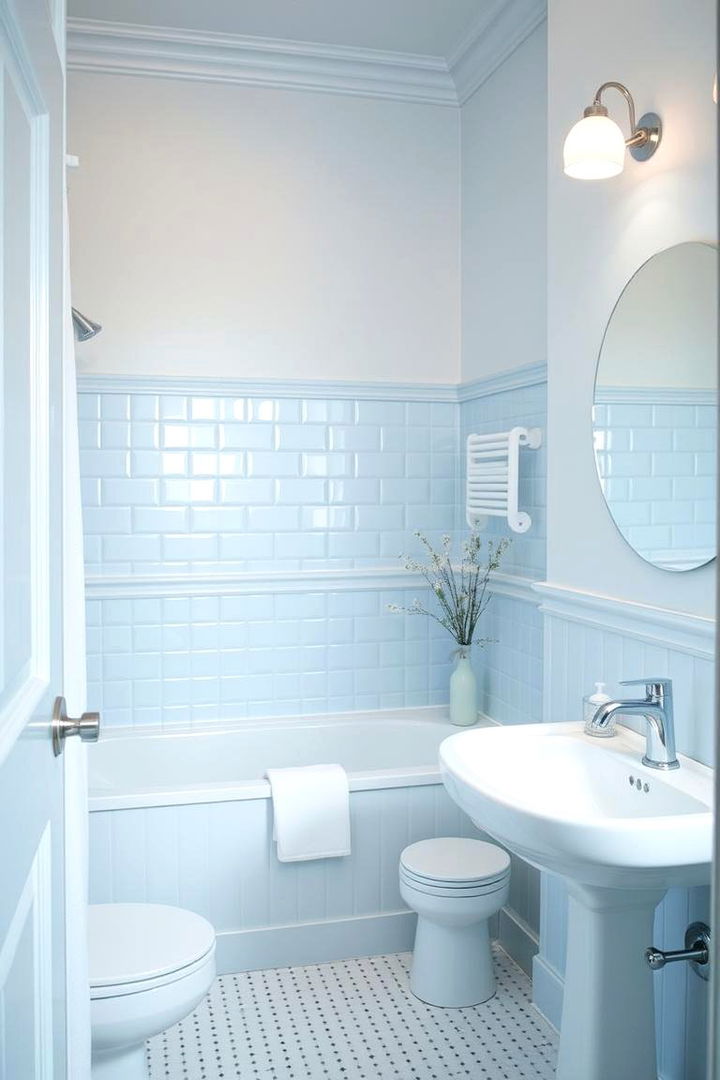 Soft Pastel Blue and White - 22 Blue and White Bathroom Ideas