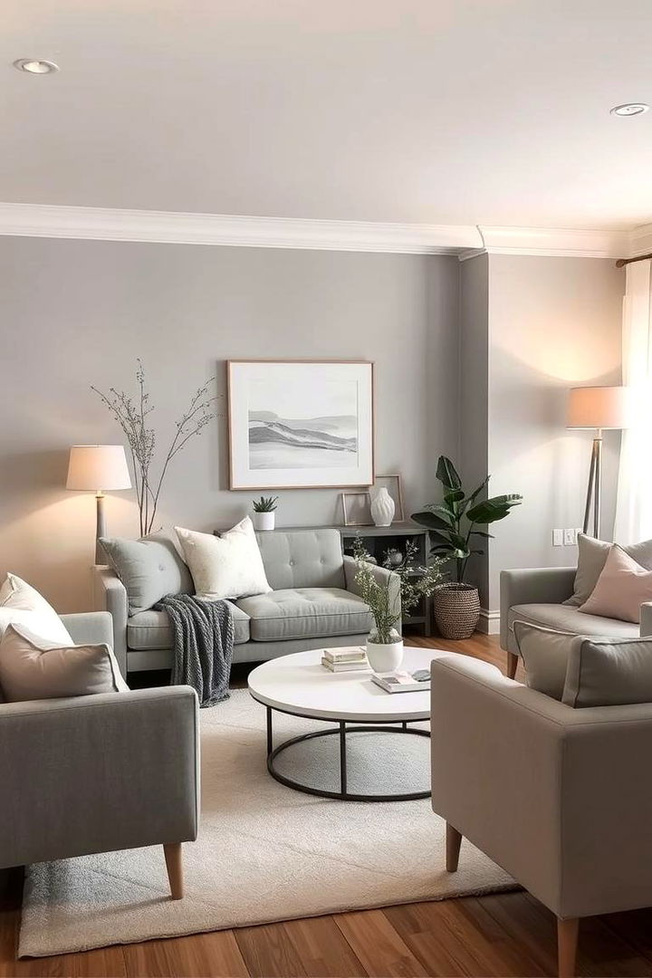 Soft Pastel Contrasts with Grey - 22 Grey Living Room Ideas