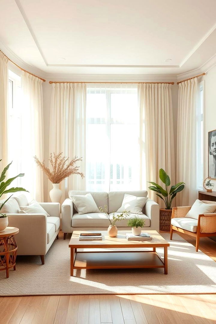 Soft Pastel Hues for a Light and Airy Ambience - 22 Living Room Curtain Ideas