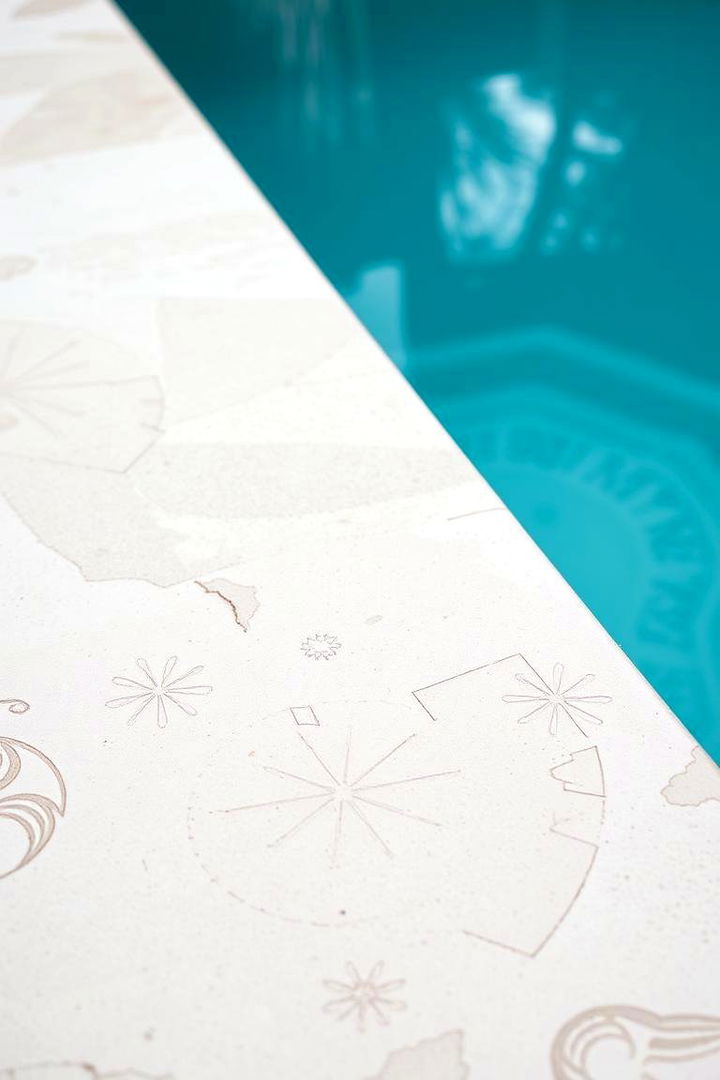 Soft Pastel Impressions - 22 Stamped Concrete Pool Deck Ideas