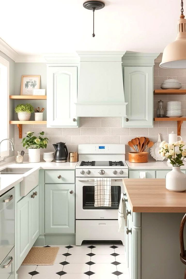 Soft Pastel Mint - 22 Kitchen Cabinet Color Ideas