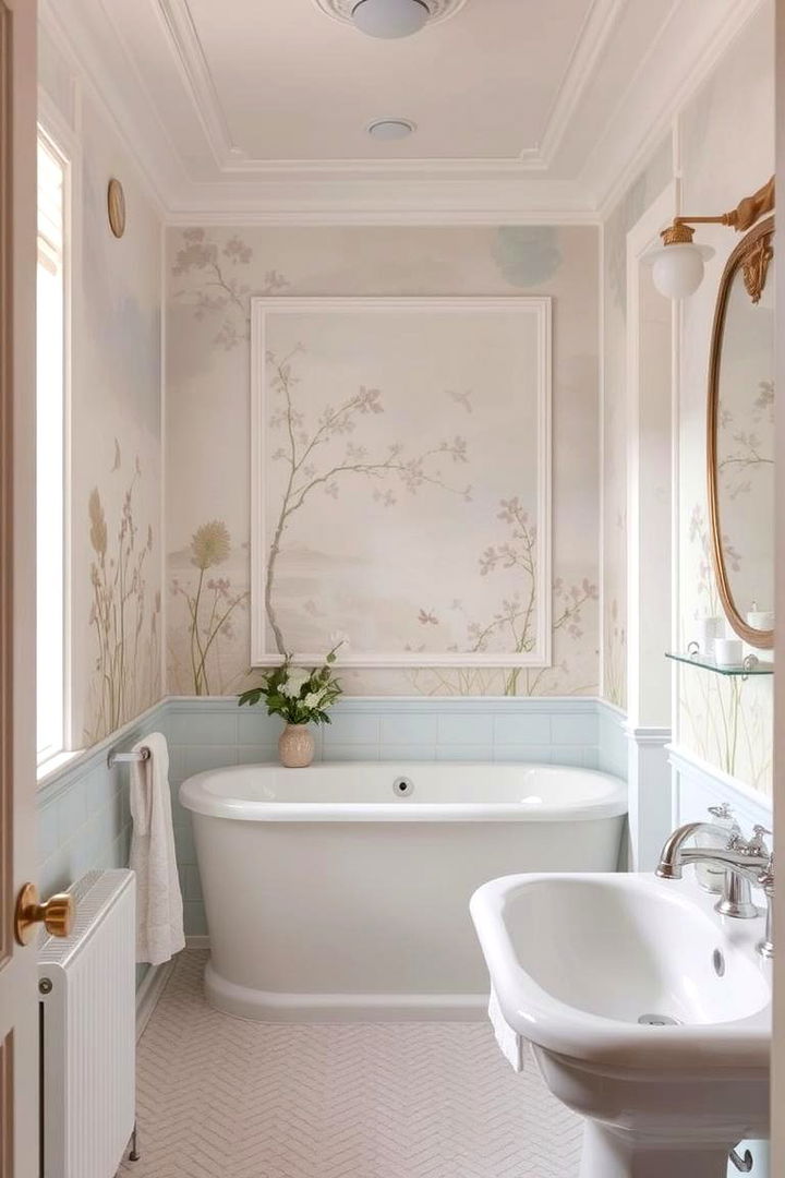 Soft Pastel Murals - 22 Bathroom Wall Ideas