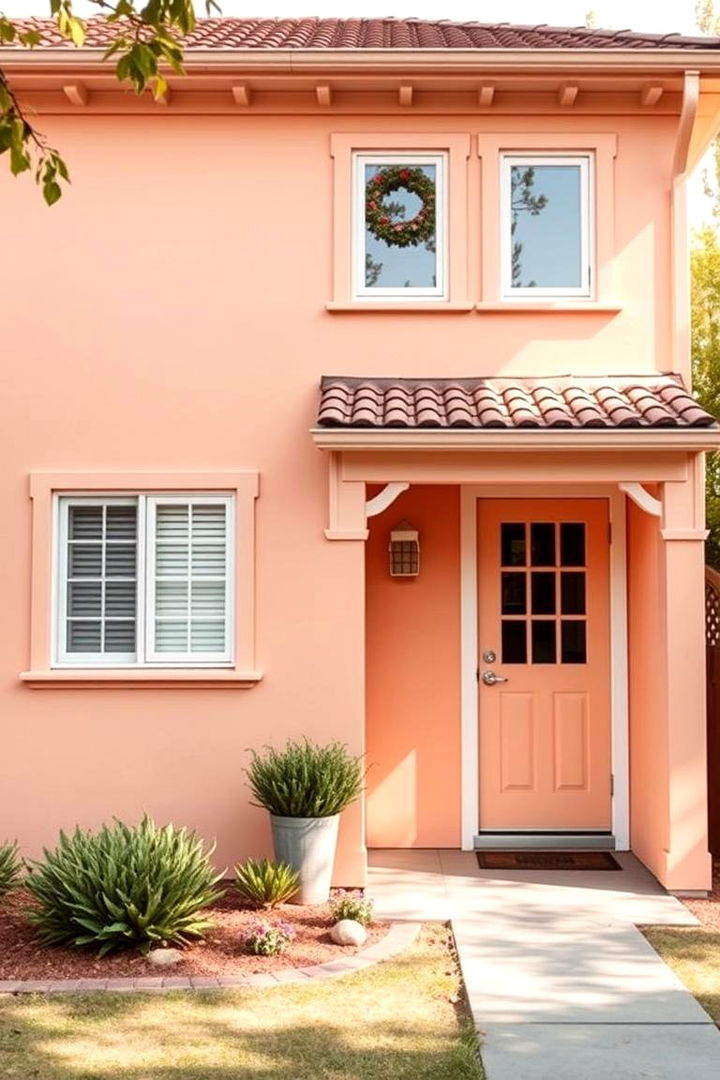 Soft Pastel Orange for Subtle Appeal - 22 Orange House Exterior Ideas