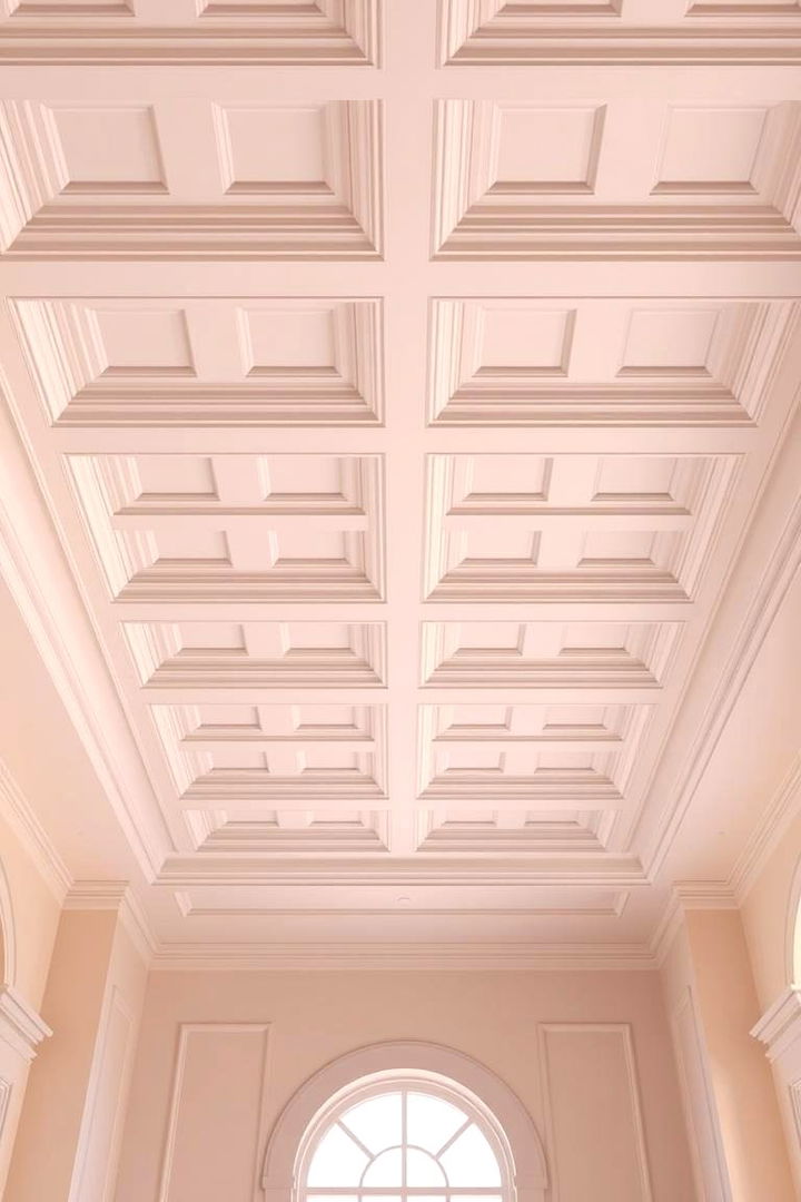 Soft Pastel Overtones - 22 Coffered Ceiling Ideas