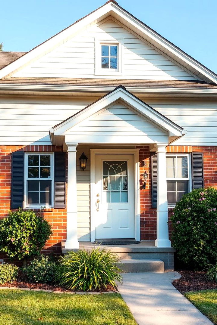Soft Pastel Vinyl and Brick for Suburban Charm - 22 Vinyl Siding and Brick Combinations