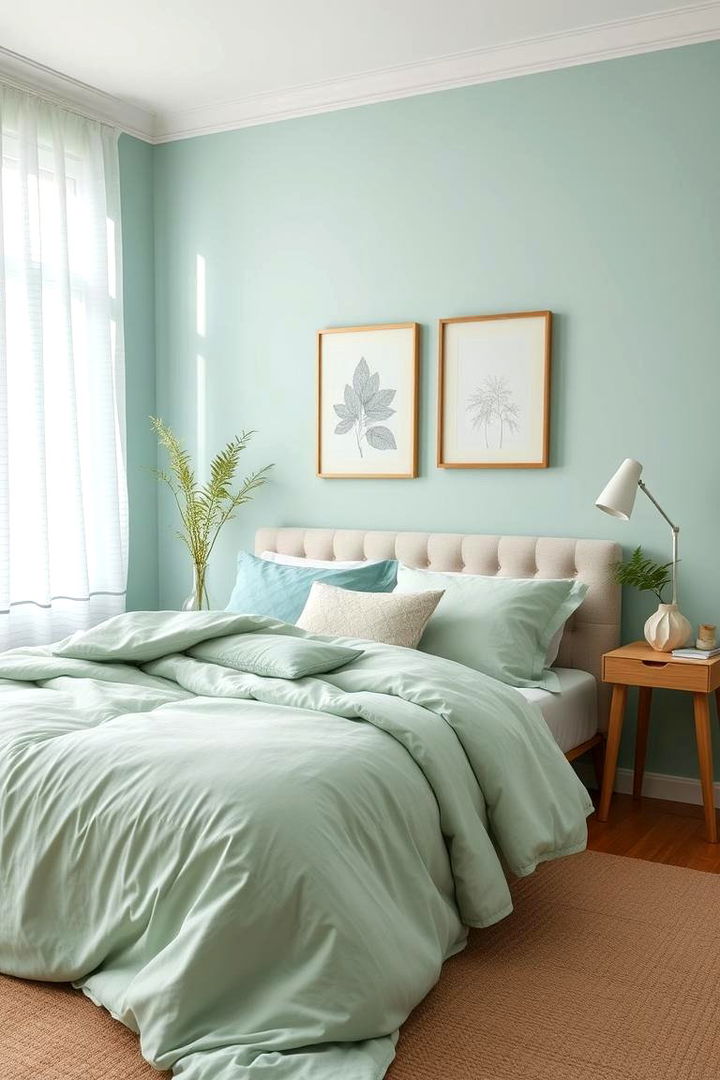 Soft Pastels for Calming Atmosphere - 22 blue and green bedroom ideas