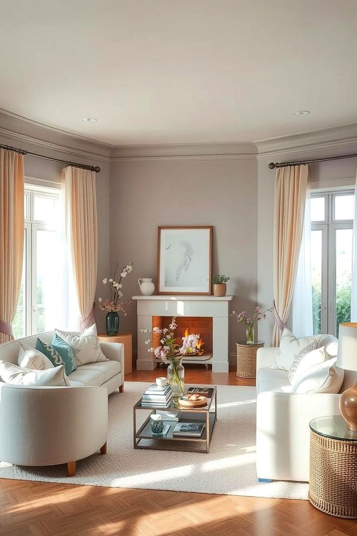 Soft Pastels for Subtle Charm - 22 Monochromatic Living Room Ideas