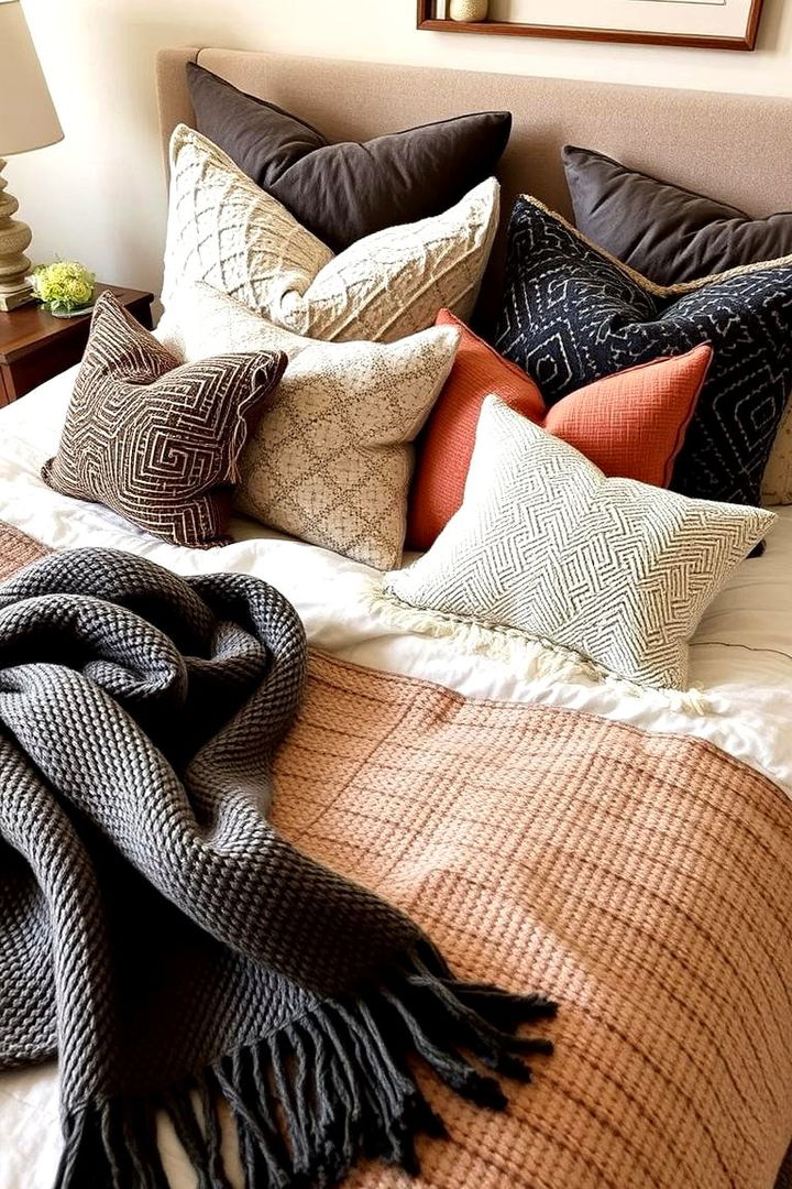 Soft Pillow Arrangements and Throws - 22 Girls Boho Bedroom Ideas