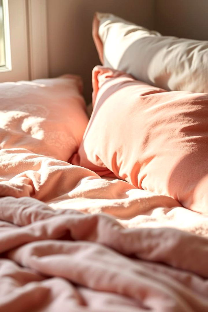 Soft Rose Gold Bedding - 22 Rose Gold Bedroom Ideas