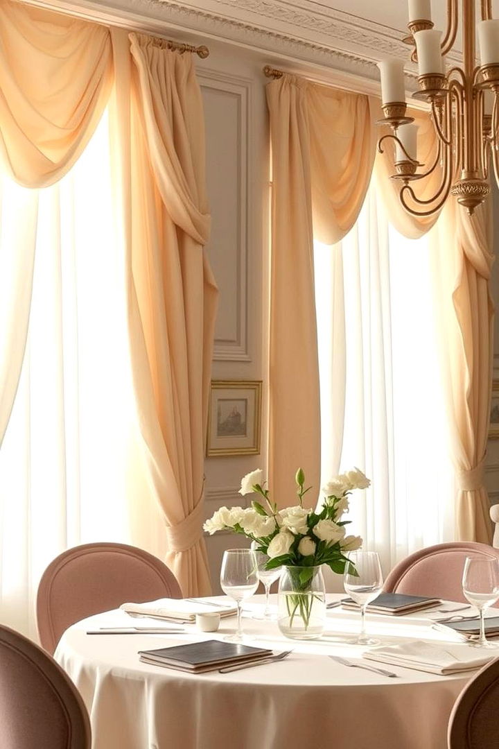 Soft Ruffles for Added Femininity - 22 Dining Room Curtain Ideas