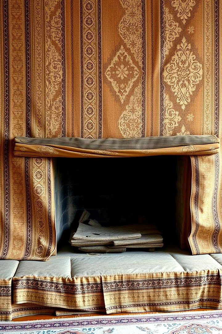 Soft Tapestry Wall - 22 Fireplace Wall Ideas