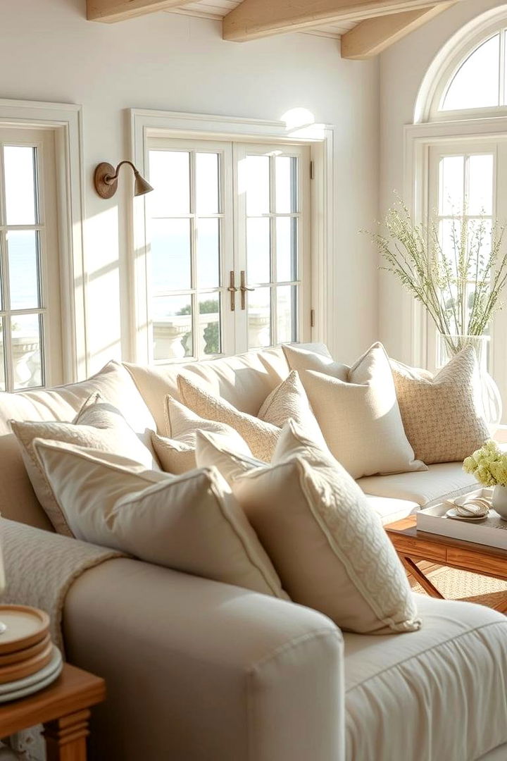 Soft Textural Comfort - 22 Coastal Living Room Ideas