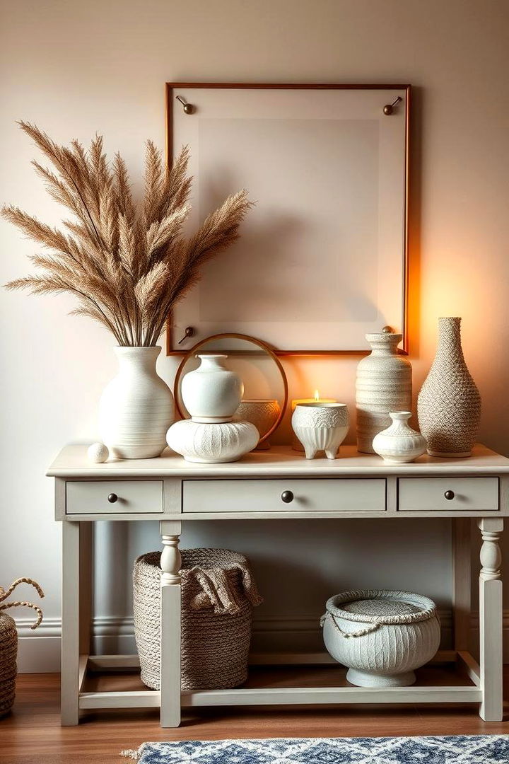 Soft Textured Decor - 22 Console Table Decor Ideas