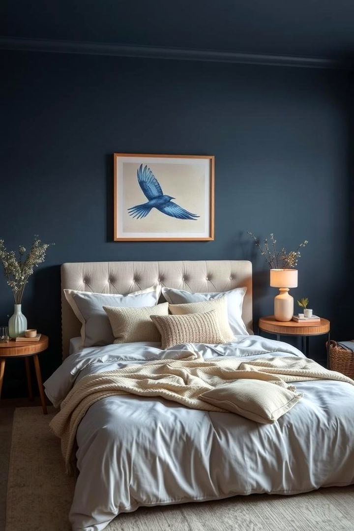 Soft and Serene Dark Blue - 22 Dark Blue Bedroom Ideas