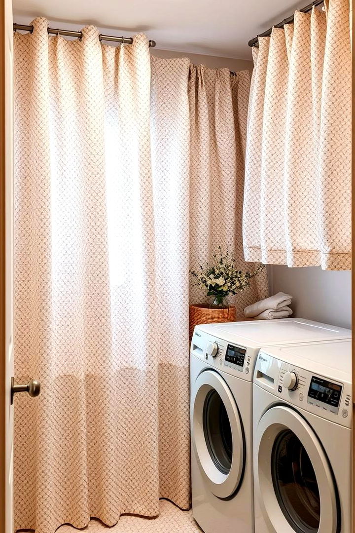 Soft and Textured Fabrics - 22 Laundry Room Curtain Ideas