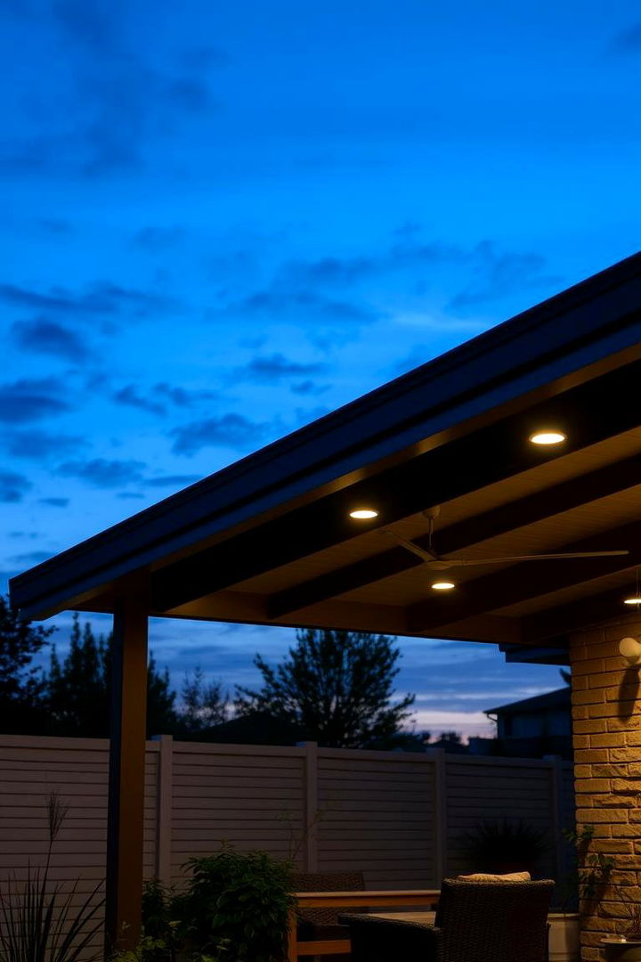 Solar Oasis Illumination - Covered Patio Lighting Ideas for Ambiance & Style