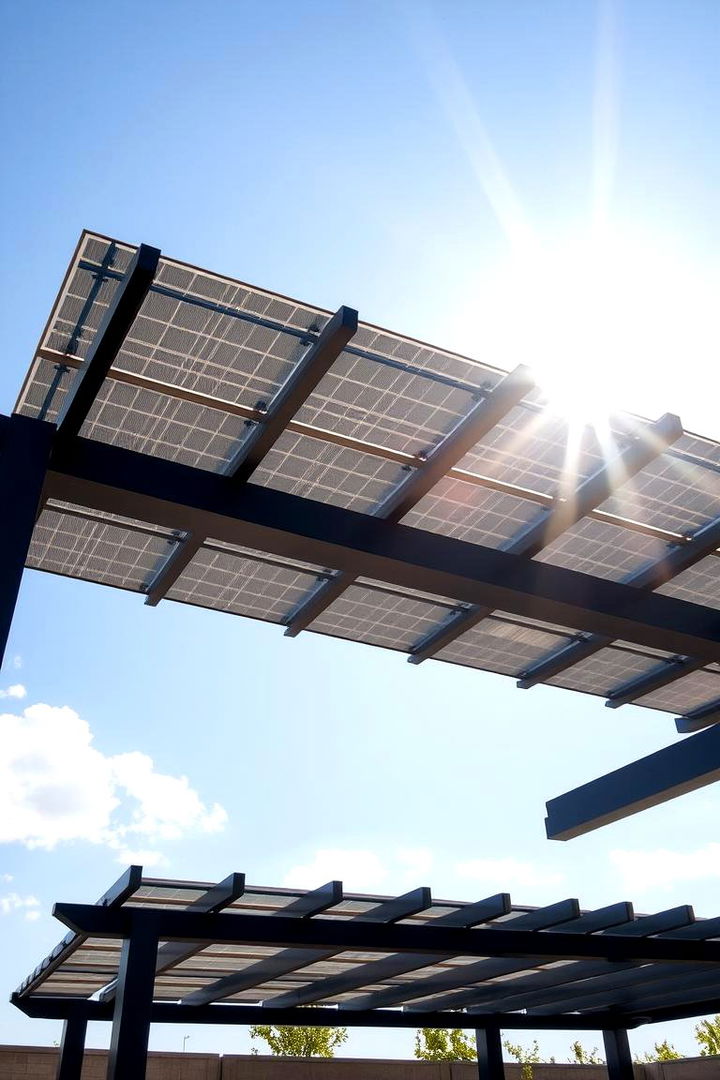 Solar Panel Integrated Pergola - 22 Pergola Roof Ideas