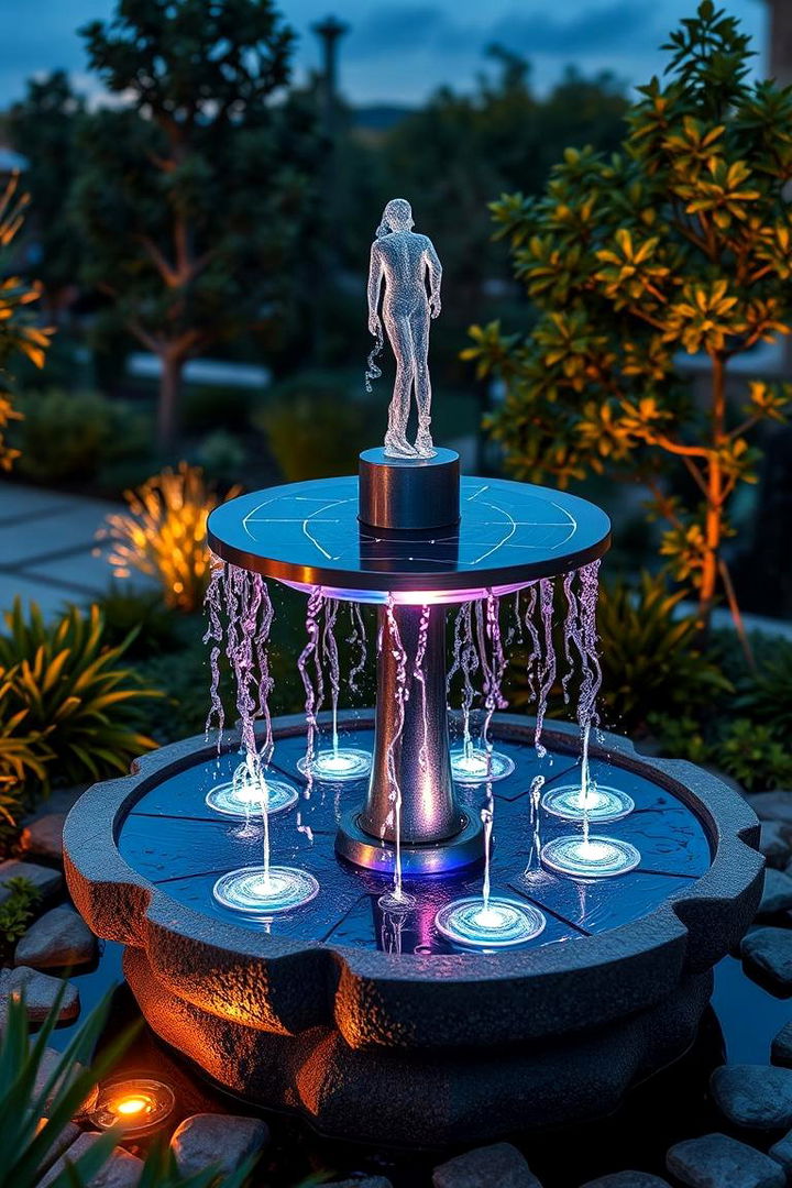 Solar Powered Eco Fountain - 22 Backyard Fountain Ideas