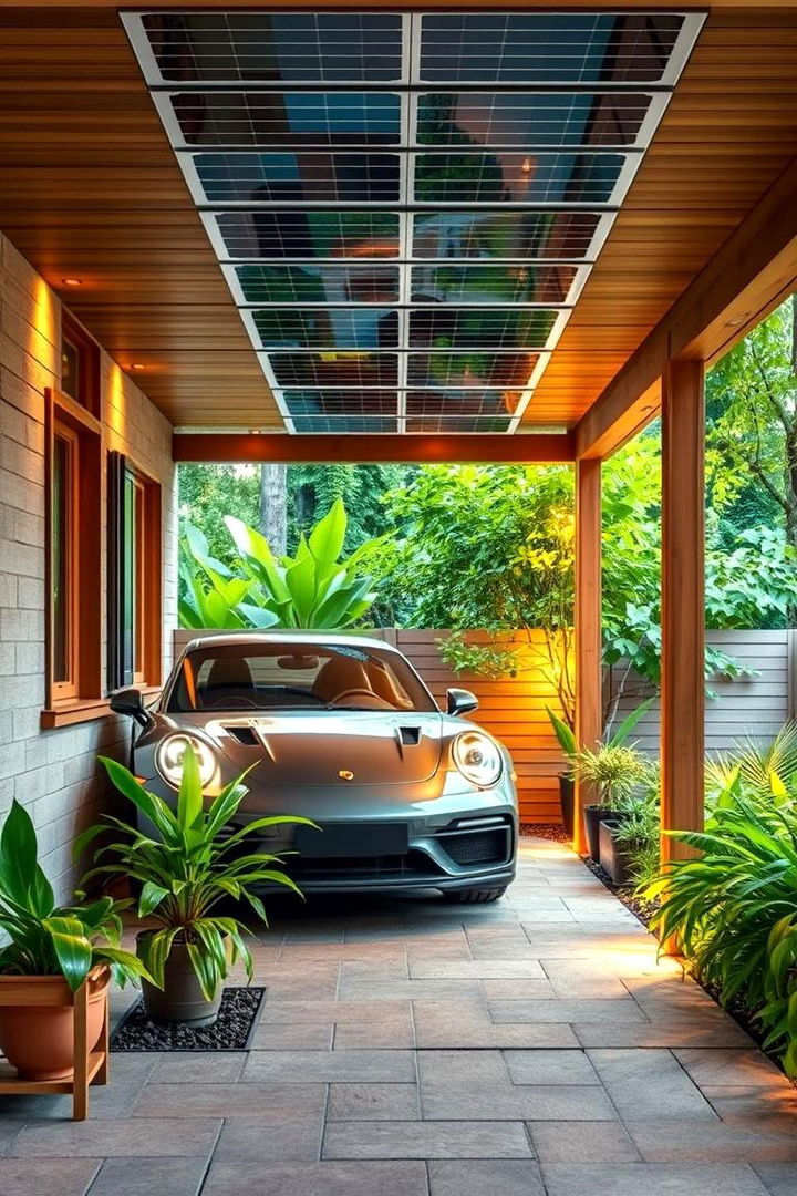 Solar Powered Eco Style Car Porch - 22 Car Porch Design Ideas