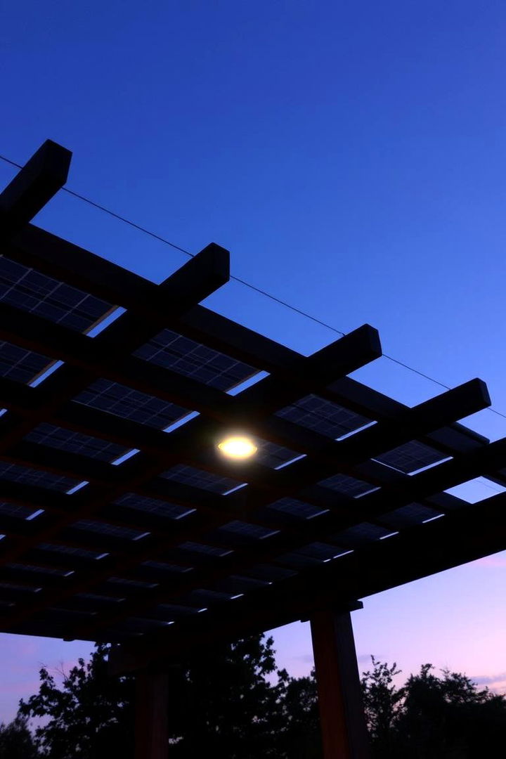 Solar Powered Fixtures - 22 Pergola Lighting Ideas