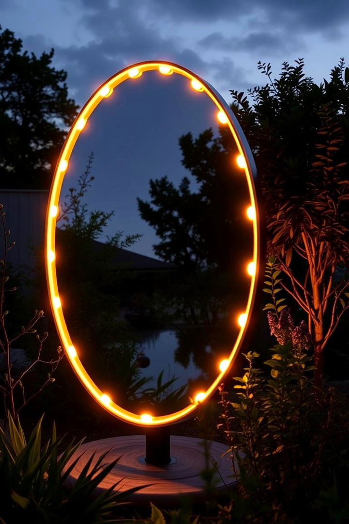 Solar Powered Illuminated Mirrors - 22 Garden Mirror Ideas
