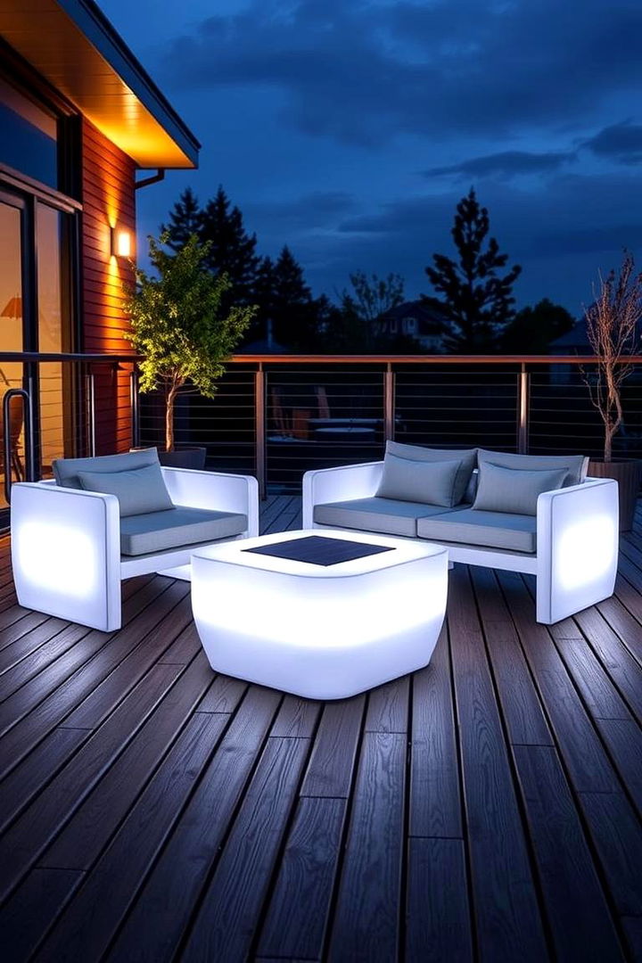 Solar Powered LED Deck Furniture - 22 Deck Furniture Ideas
