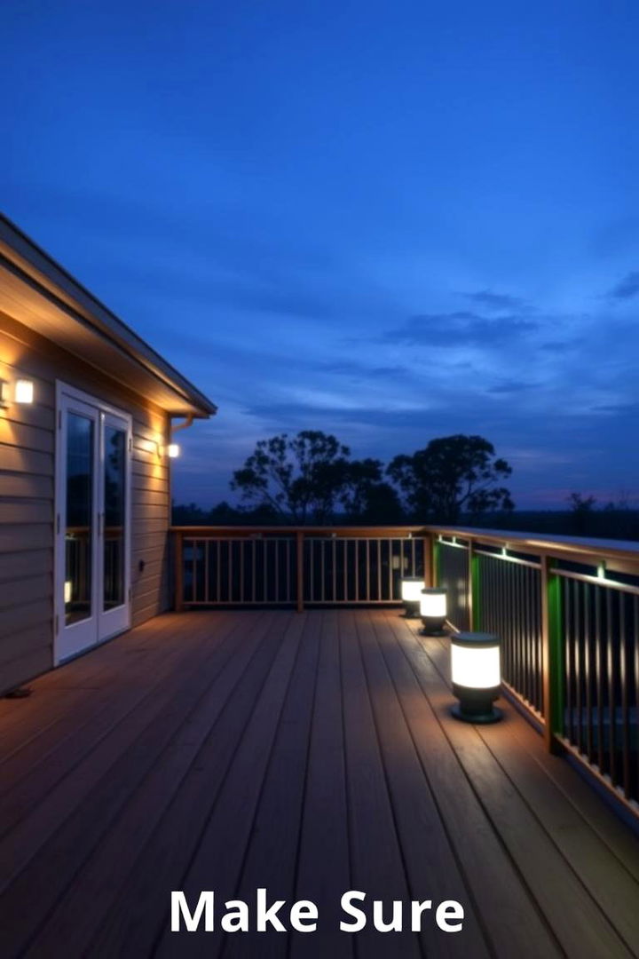 Solar Powered Lighting Features - 22 Partially Covered Deck Ideas