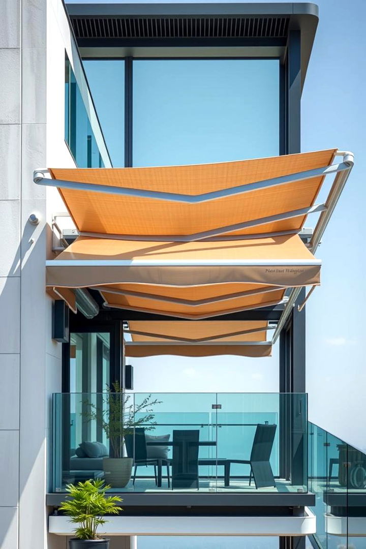 Solar Powered Motorized Awnings for Modern Efficiency - 22 Balcony Shade Ideas
