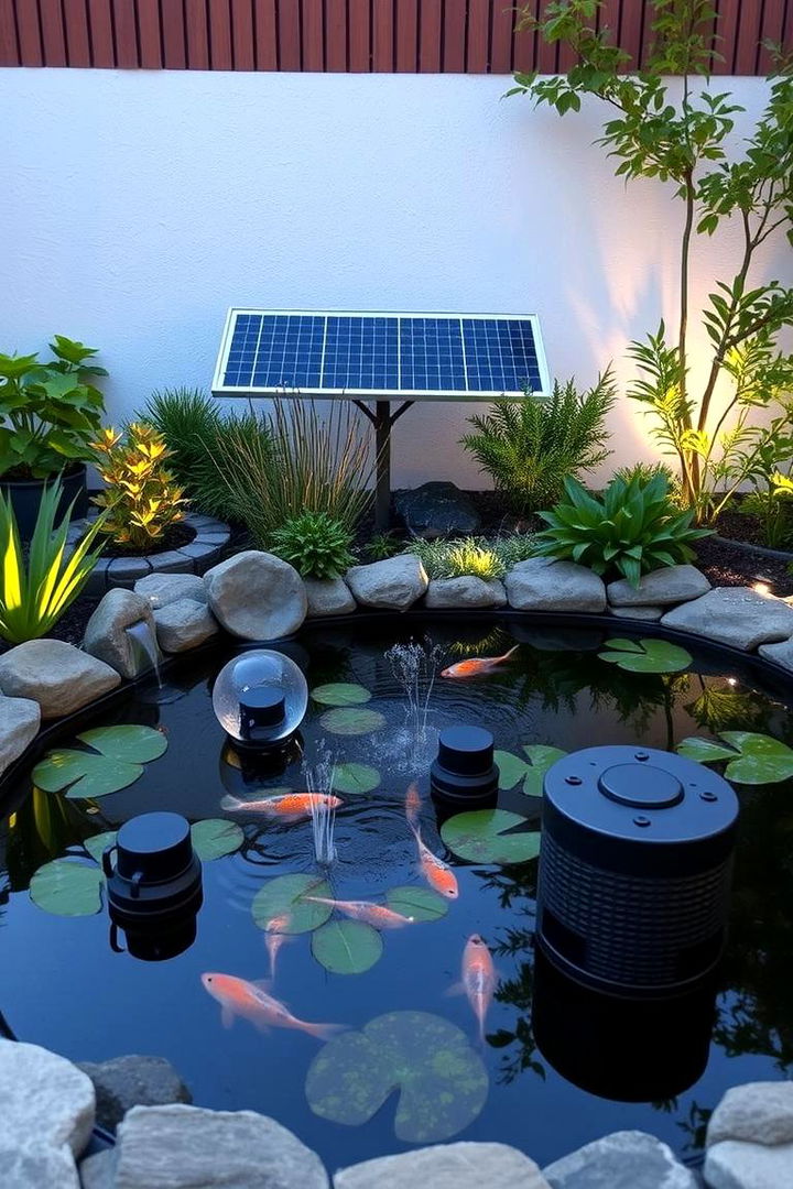 Solar Powered Pond Enhancements - 22 Pond Landscaping Ideas
