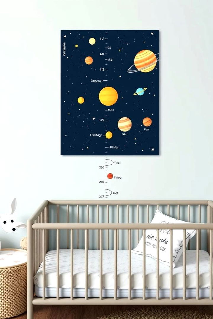 Solar System Growth Charts as Decor - 22 Space-themed Nursery Ideas