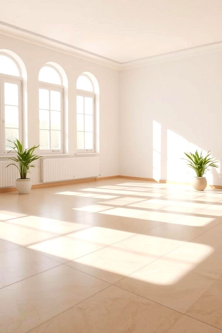 Soothing Neutral Tones - 22 Sunroom Tile Floor Ideas